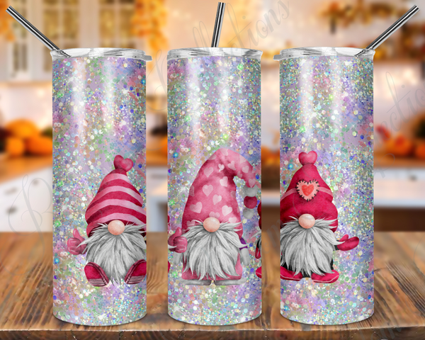 Valentine's Glitter Gnomes Skinny Full Wrap