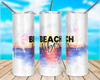 Beach Vibes 20 Oz Skinny Tumbler Full Wrap