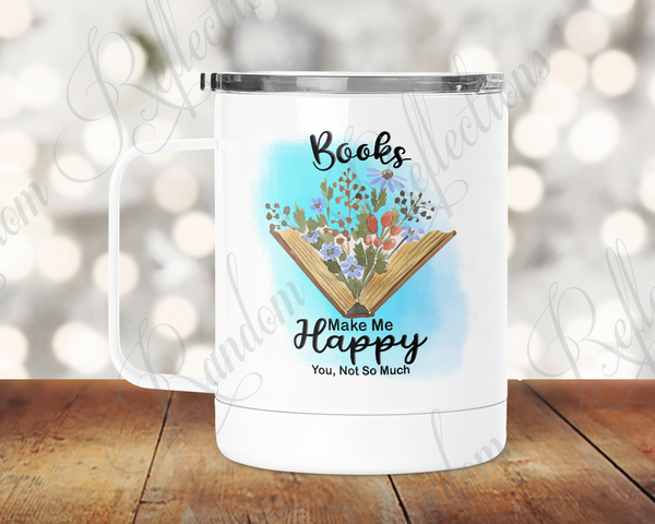 Books Make Me Happy Camp Mug